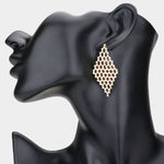 Fashion Gold Tone Rhinestone Dangle Earrings
