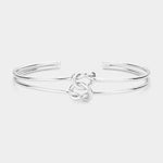 Fashion Silver Tone Knot Cuff
