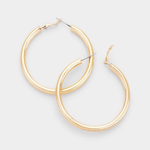 Fashion Gold Tone Hoops