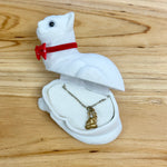 Fashion Goldtone Cat Necklace with Keepsake Box