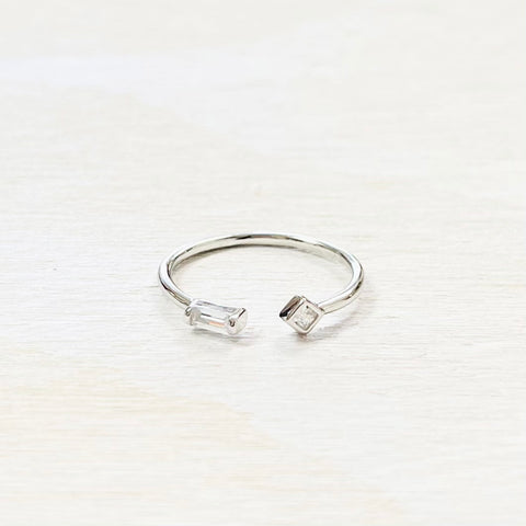 Sterling Silver CZ Open Ring