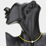 Fashion Yellow Beaded Quatrefoil Necklace