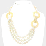 Fashion Triple Layered Chunky Necklace