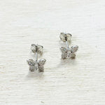 Sterling Silver CZ Butterfly Studs