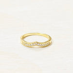 Sterling Silver Gold Plated CZ Point Ring