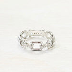 Sterling Silver CZ Chain Link Ring