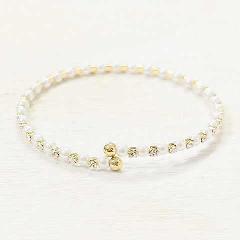 Fashion Pearl Flexible Bangle