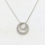 Fashion Silver Tone Rhinestone Spiral Necklace