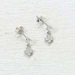 Sterling Silver CZ Dangle Earrings