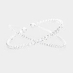 Fashion Silver Tone Criss-Cross Rhinestone Cuff