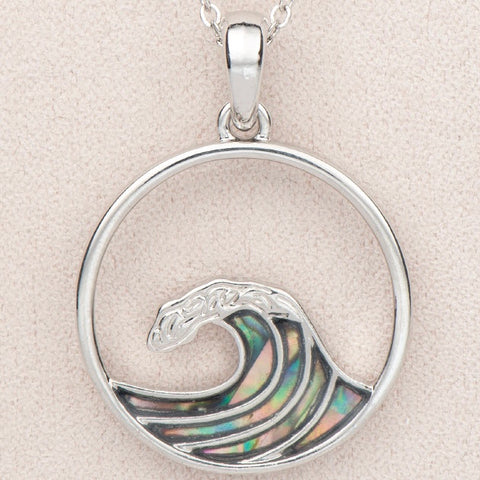 Wild Pearle Abalone Cresting Wave Necklace
