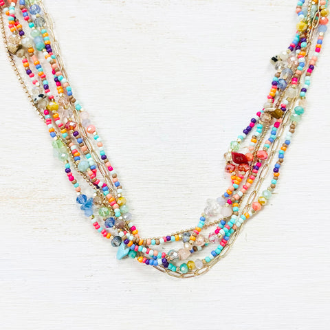 Fashion Multi Layered Beaded Necklace
