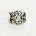 Sterling Silver Estate Ring with Center Opal Stone