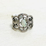Sterling Silver Estate Ring with Center Opal Stone
