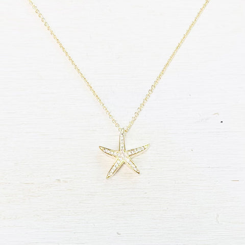 Fashion Gold Tone Starfish Necklace