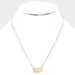 Fashion Gold Tone Ivory Druzy Necklace Set