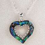 Wild Pearle Abalone Sparkle Heart Necklace