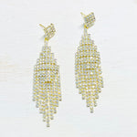 Fashion Gold Tone Fringe Dangle Earrings