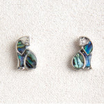 Wild Pearle Abalone Cat Earrings