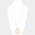 Fashion Coral Teardrop Long Necklace