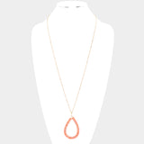 Fashion Coral Teardrop Long Necklace