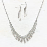 Fashion Silver Tone Rhinestone Necklace Set