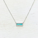 Sterling Silver Iridescent Stone Necklace