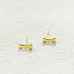 Sterling Silver Gold Plated Dog Bone Studs