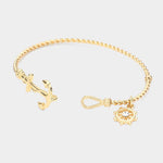 Fashion Gold Tone Anchor Hook Bracelet