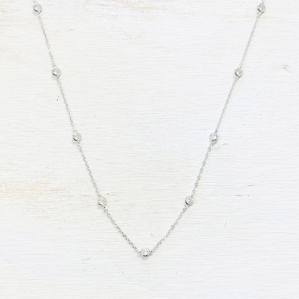 Cz station clearance necklace silver