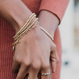 Gold Plated Beaded Stretch Bracelet