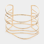 Fashion Gold Tone Split Metal Cuff