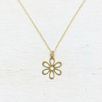 Sterling Silver Gold Plated Flower Necklace