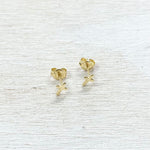 Sterling Silver Gold Tone Small Cross Studs