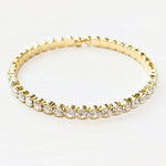 Fashion Gold Tone Rhinestone Flexible Bangle