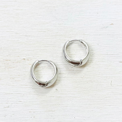 Fashion Silver Tone Hoops