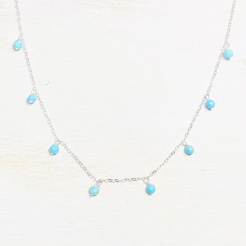 Sterling Silver Turquoise Drop Necklace