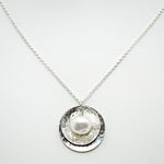 Sterling Silver Hammered Freshwater Pearl Necklace