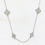 Fashion Silver Tone Clover Necklace