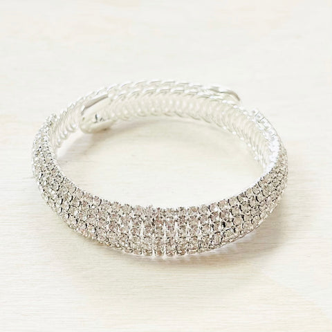 Fashion Silver Tone Rhinestone Adjustable Bracelet