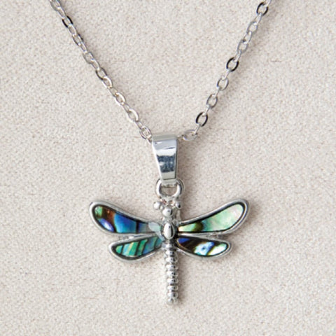 Wild Pearle Abalone Dragonfly Necklace