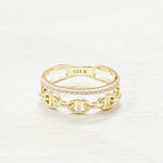 Sterling Silver Gold Plated CZ Ring