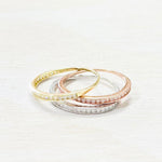 Sterling Silver Tricolor Ring Stack