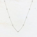 Sterling Silver CZ Station Necklace