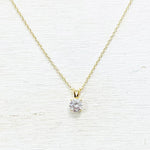 Sterling Silver Gold Plated CZ Necklace