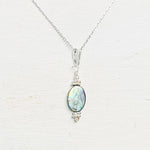 Sterling Silver Oval Abalone Necklace