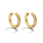 Gold Plated Twist CZ Huggies