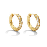 Gold Plated Twist CZ Huggies
