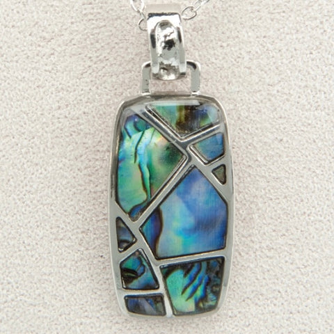 Wild Pearle Abalone Mosaic Rectangle Necklace