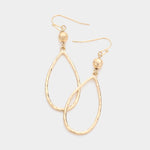 Fashion Gold Tone Teardrop Dangle Earrings